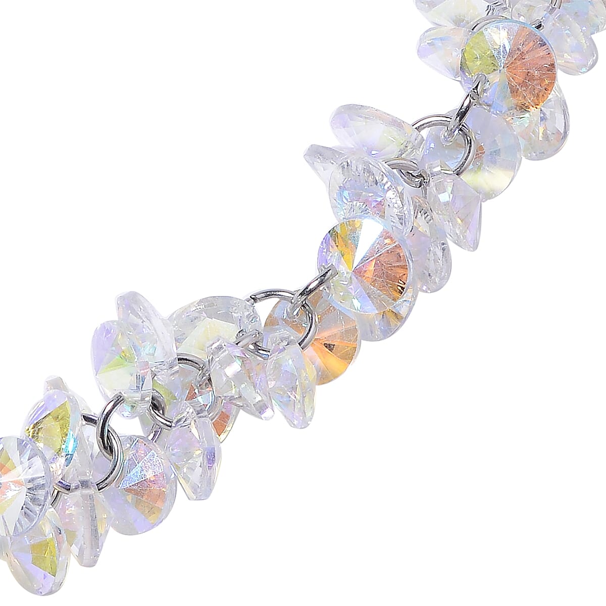 2 Piece Set AB Colour Beaded Necklace and Hook Earrings in Stainless Steel 19 With 2.5 Inch Extender 3414709 3