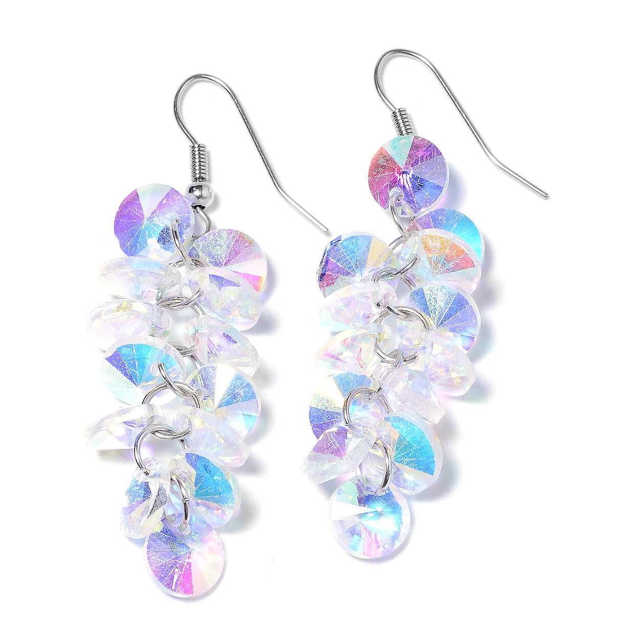 2 Piece Set AB Colour Beaded Necklace and Hook Earrings in Stainless Steel 19 With 2.5 Inch Extender 3414709 4