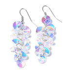 2 Piece Set - AB Colour Beaded Necklace (Size - 19-2.5 Ext) & Hook Earrings With Push Back in Silver Tone