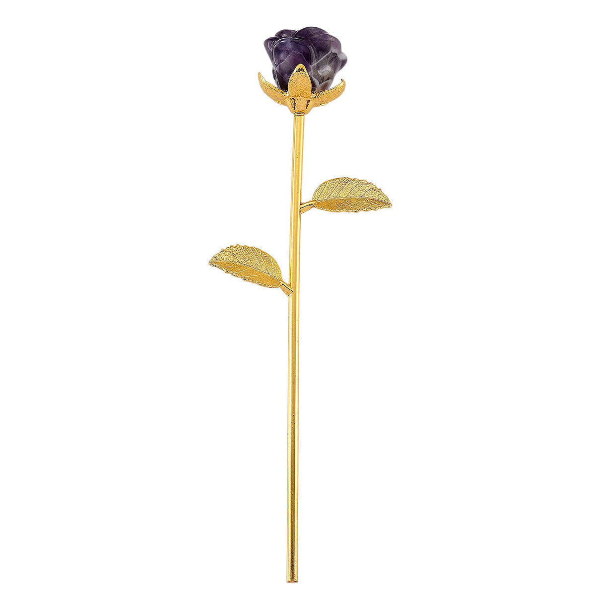 HandCrafted Decor Gift Amethyst Rose in Yellow Gold Tone 225.00 Ct. 4432335 4
