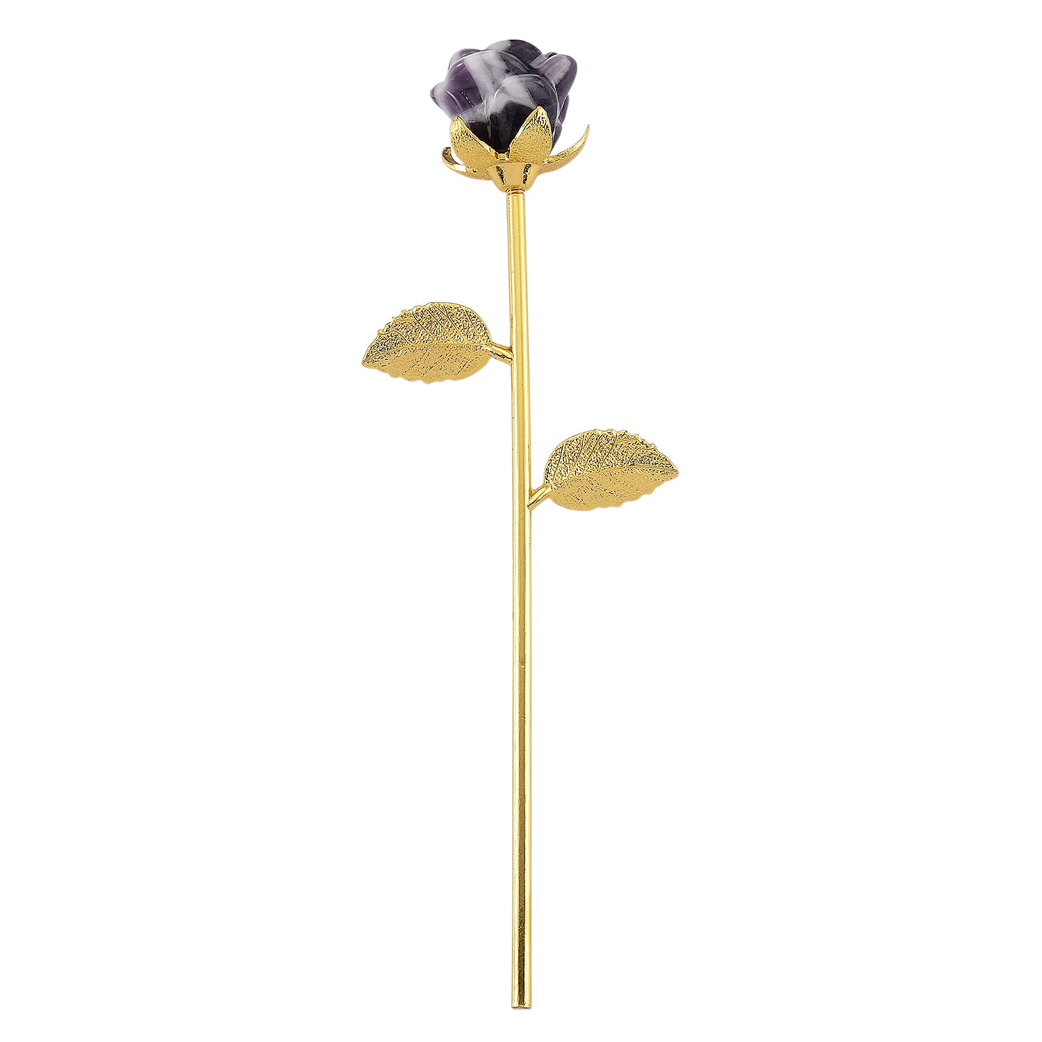 HandCrafted Decor Gift Amethyst Rose in Yellow Gold Tone 225.00 Ct. 4432335 5