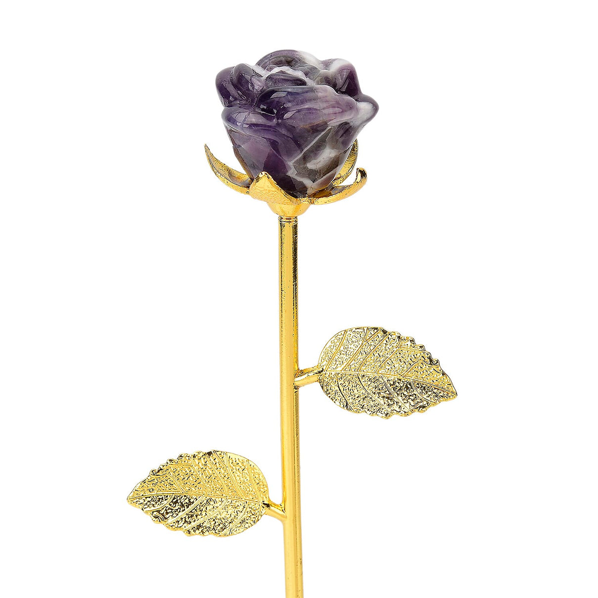 HandCrafted Decor Gift Amethyst Rose in Yellow Gold Tone 225.00 Ct. 4432335 6