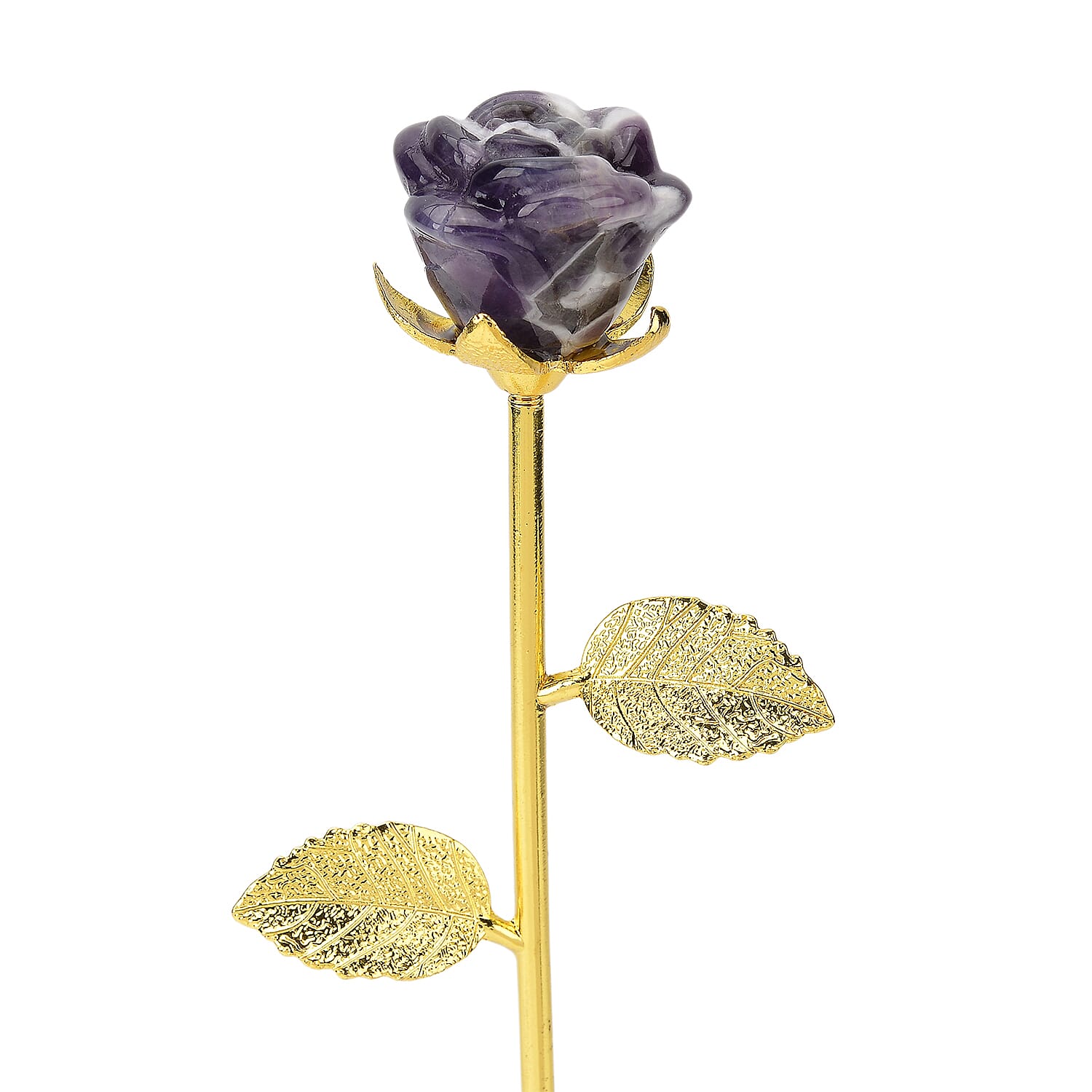 HandCrafted Decor Gift Amethyst Rose in Yellow Gold Tone 225.00 Ct. 4432335 6