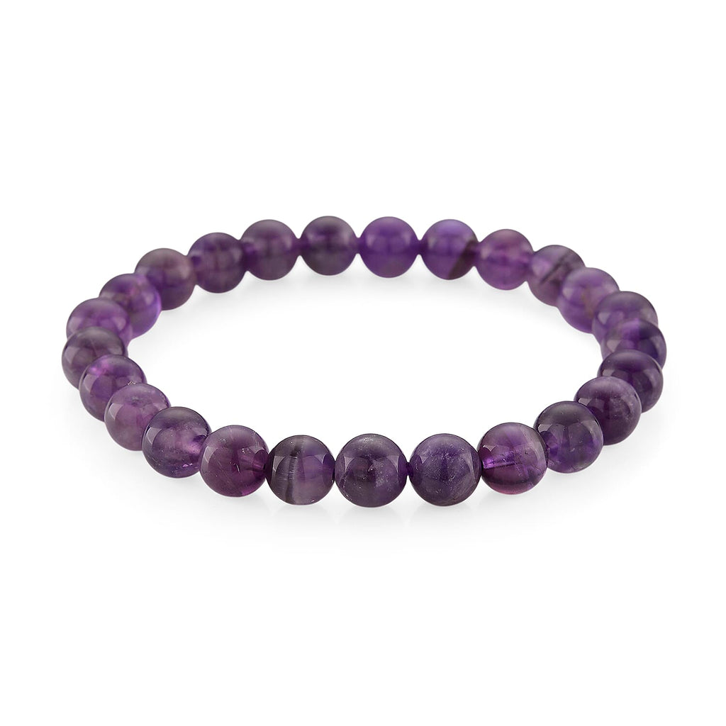 2 Piece Set - Zambian Amethyst Bracelet (Strechable) & Gemstone Tree in Rose Gold Plated 290.00 Ct.