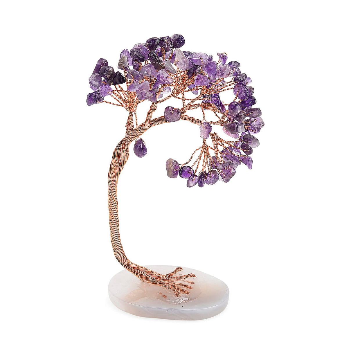 2 Piece Set - Zambian Amethyst Bracelet (Strechable) &amp; Gemstone Tree in Rose Gold Plated 290.00 Ct. 4421680 5