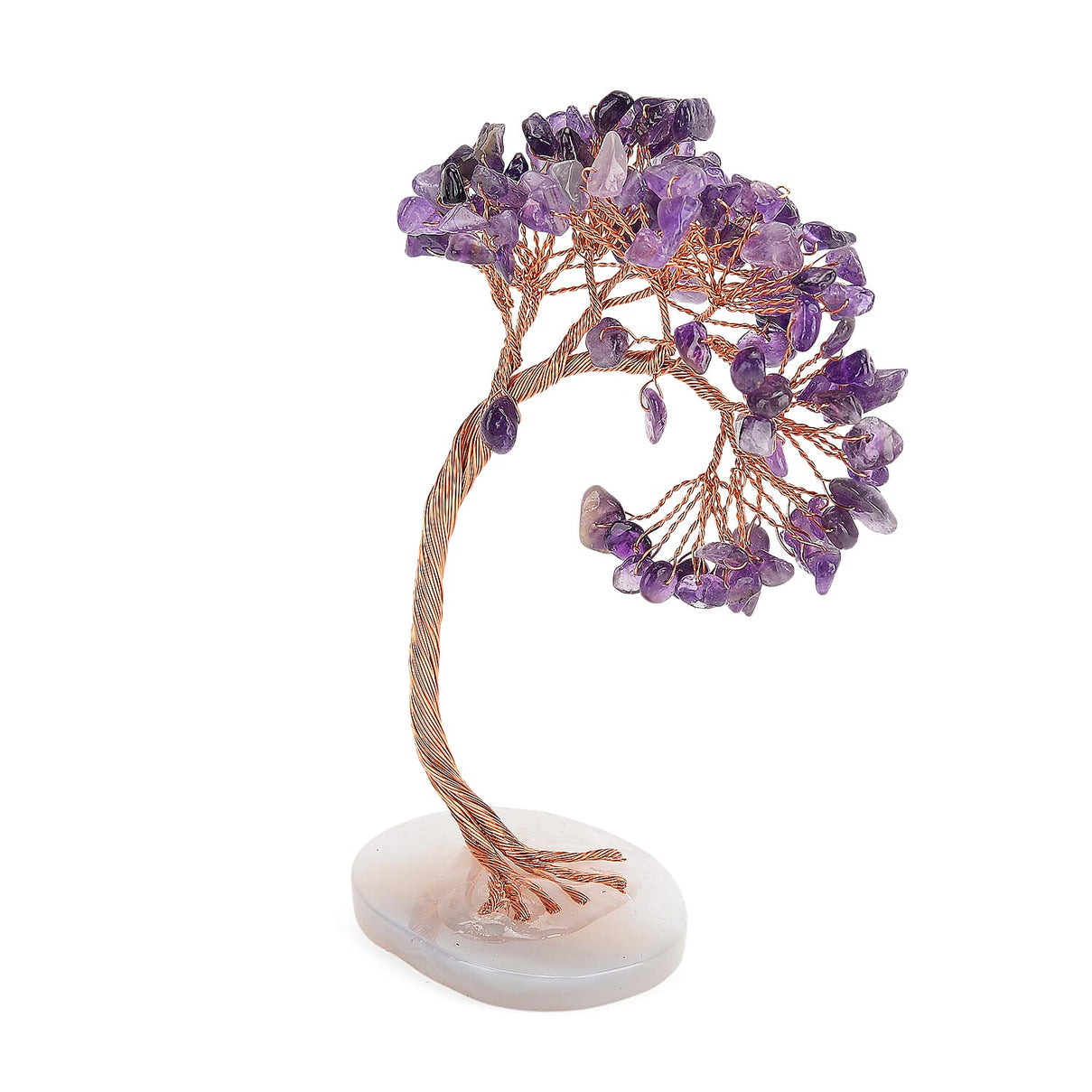 2 Piece Set - Zambian Amethyst Bracelet (Strechable) &amp; Gemstone Tree in Rose Gold Plated 290.00 Ct. 4421680 6