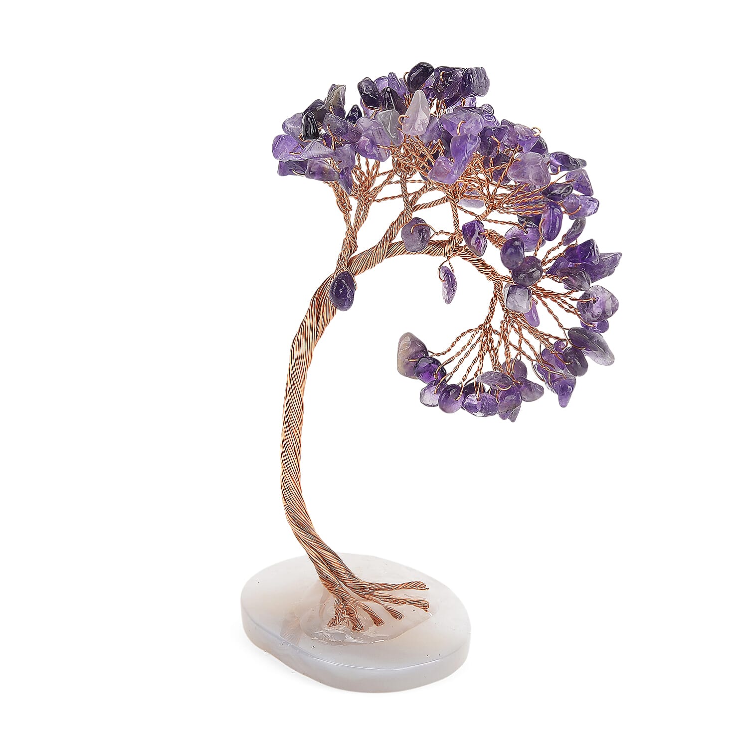 2 Piece Set - Zambian Amethyst Bracelet (Strechable) &amp; Gemstone Tree in Rose Gold Plated 290.00 Ct. 4421680 6