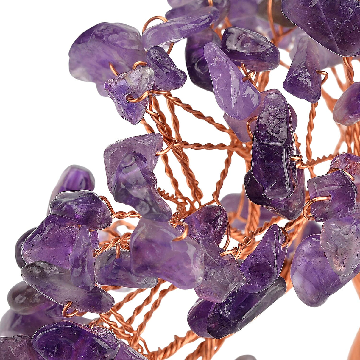 2 Piece Set - Zambian Amethyst Bracelet (Strechable) &amp; Gemstone Tree in Rose Gold Plated 290.00 Ct. 4421680 7
