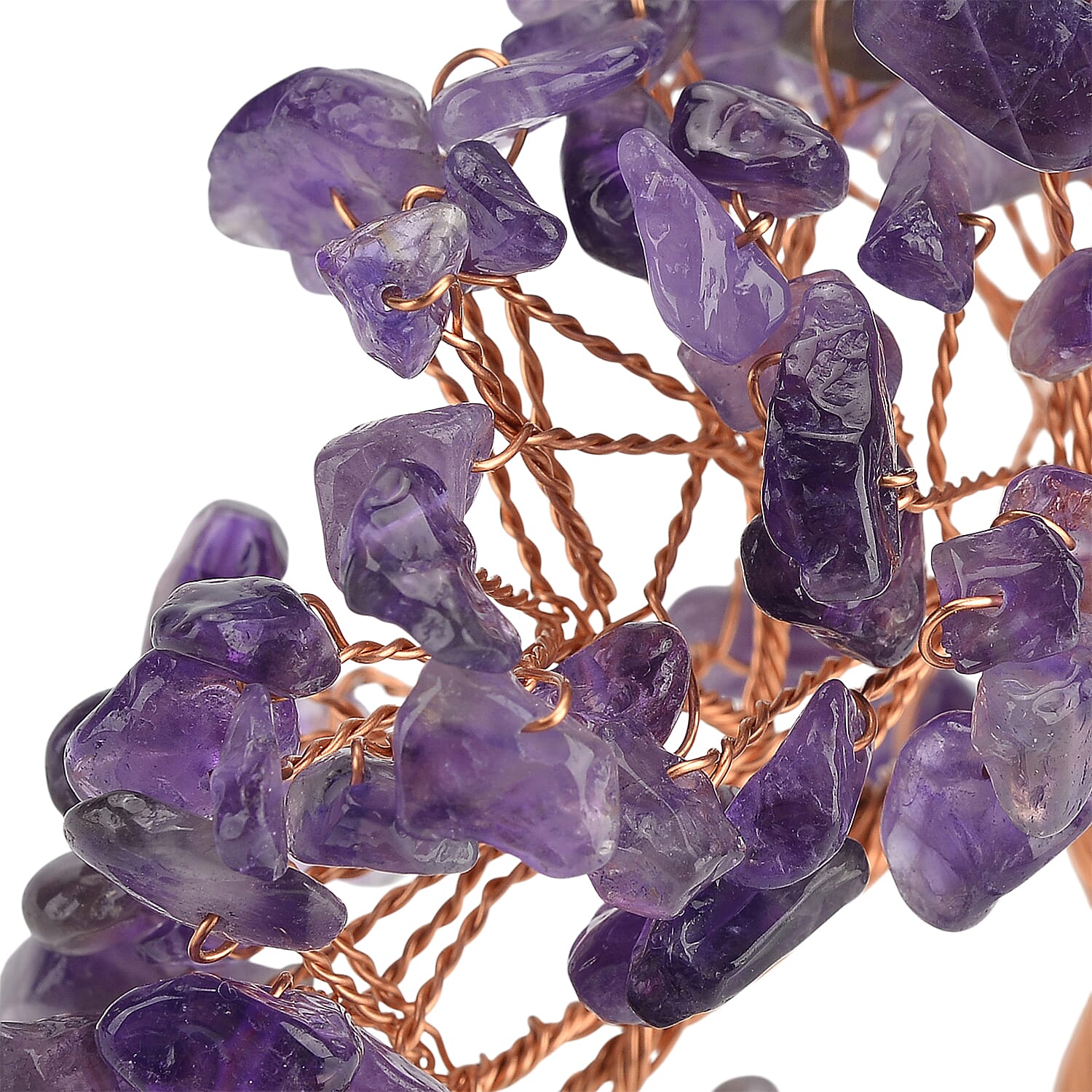2 Piece Set - Zambian Amethyst Bracelet (Strechable) &amp; Gemstone Tree in Rose Gold Plated 290.00 Ct. 4421680 7