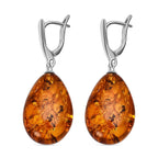 2 Piece Set - Baltic Amber Solitaire Pendant and Earrings in Sterling Silver