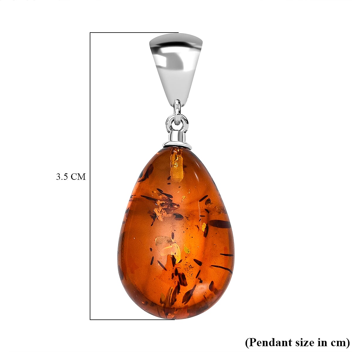 2 Piece Set -  Amber Pendant and Earrings with Clasp in Sterling Silver 4235407 6