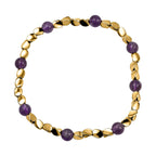 2 Piece Set - Amethyst Stretchable Beads Bracelet (Size - 7.5) 68.400 Ct