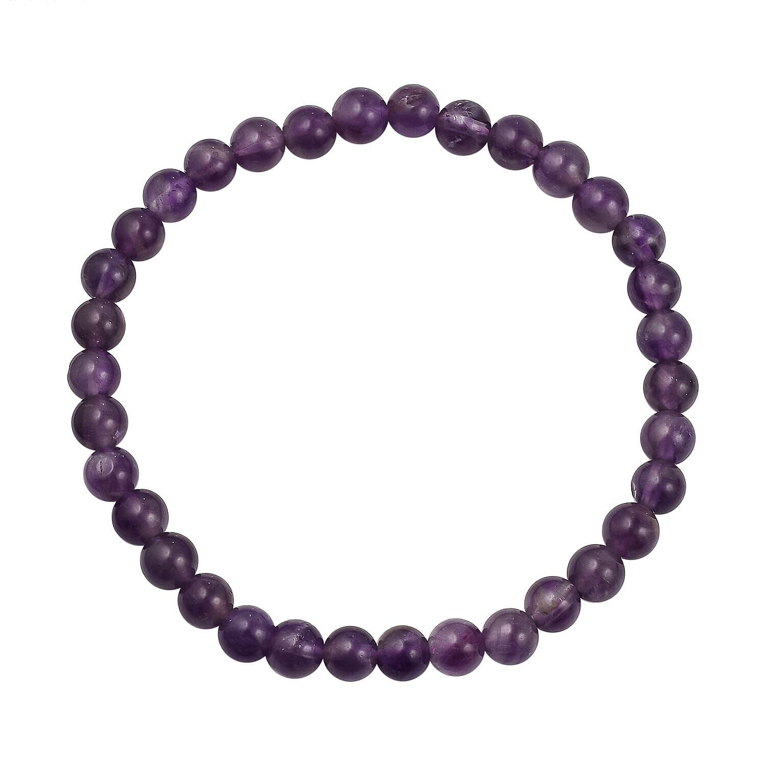 2 Piece Set - Amethyst Stretchable Beads Bracelet (Size - 7.5) 68.400 Ct 4223678 3
