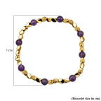 2 Piece Set - Amethyst Stretchable Beads Bracelet (Size - 7.5) 68.400 Ct