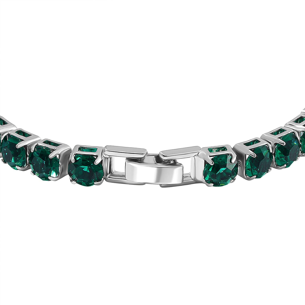 2 Piece Set - Austrian Green Crystal Bracelet (Size 7.5) &amp; Bracelet Buddy 70.00 Ct. V32530990 6