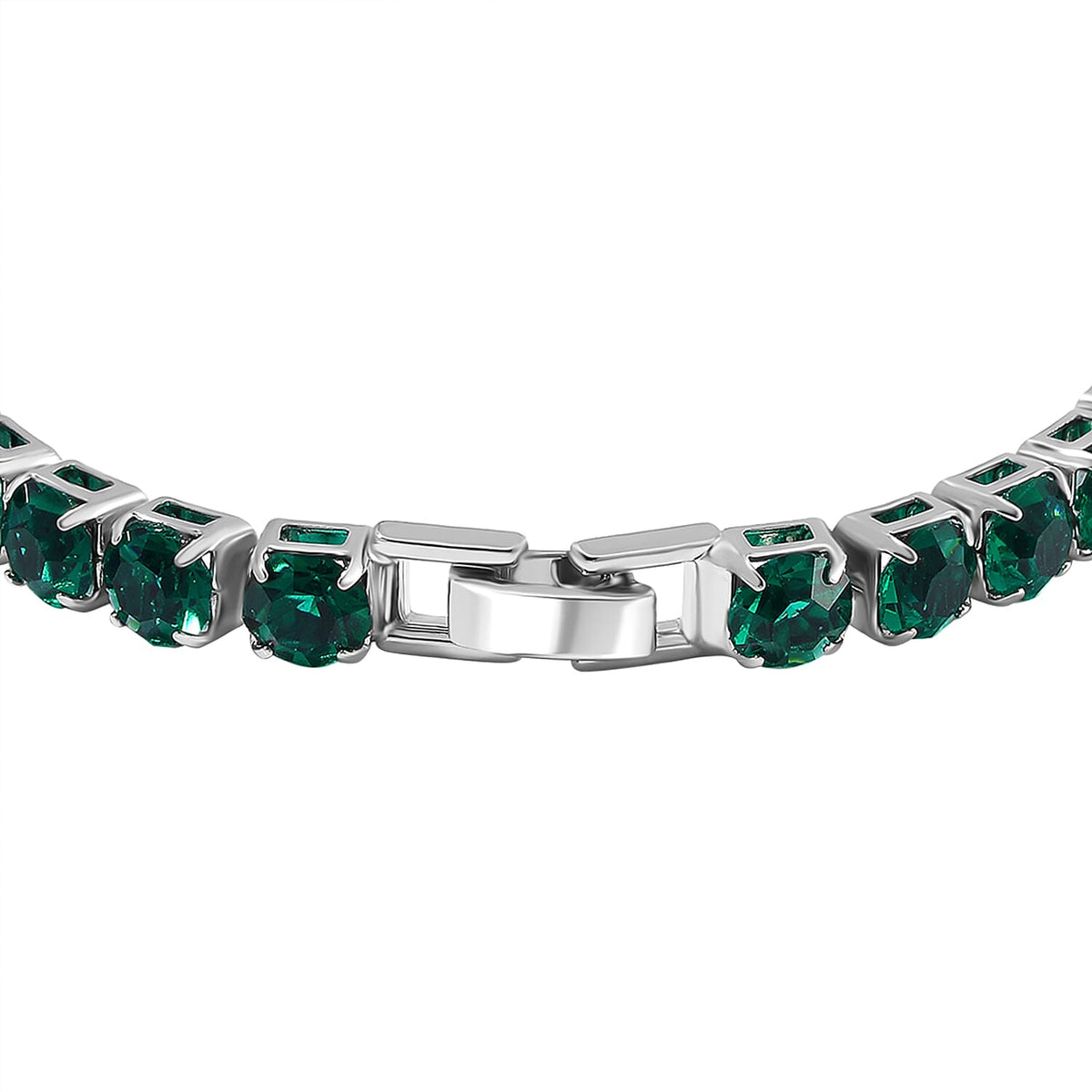 2 Piece Set - Austrian Green Crystal Bracelet (Size 7.5) &amp; Bracelet Buddy 70.00 Ct. V32530990 6