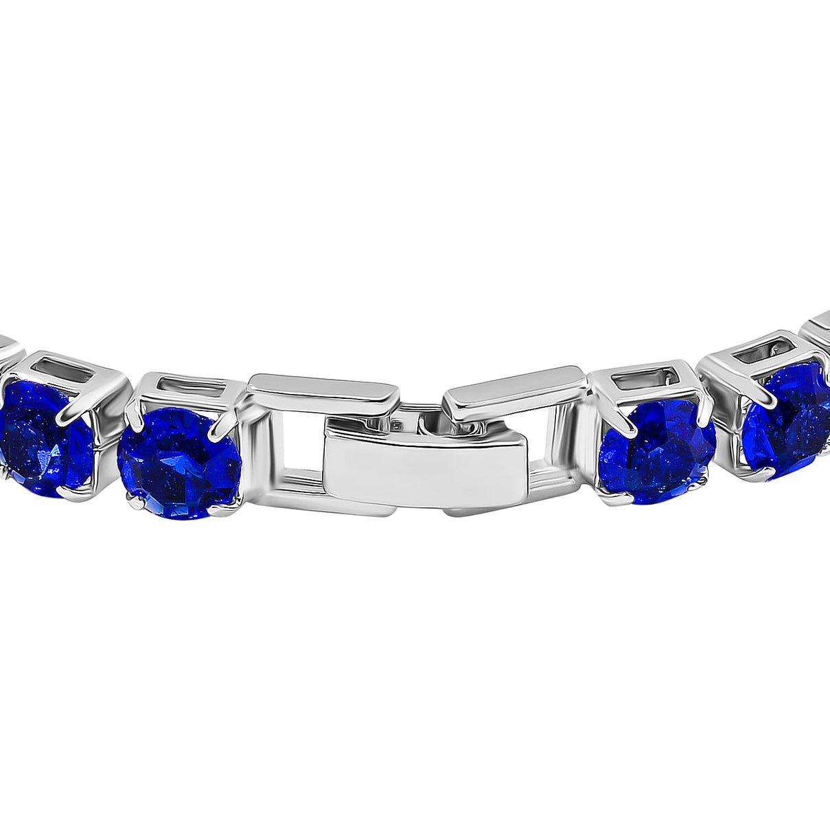2 Piece Set - Austrian Sapphire Blue Color Crystal Bracelet (Size 7.5) &amp; Bracelet Buddy 70.00 Ct. V32517580 6