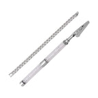 2 Piece Set - Austrian White Crystal Bracelet (Size - 7.5) with Bracelet Buddy in Silver Tone 70.00 Ct.