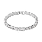 2 Piece Set - Austrian White Crystal Bracelet (Size - 7.5) with Bracelet Buddy in Silver Tone 70.00 Ct.