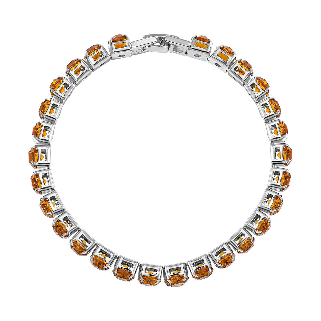 2 Piece Set - Austrian Yellow Crystal Bracelet (Size 7.5) & Bracelet Buddy 70.00 Ct.