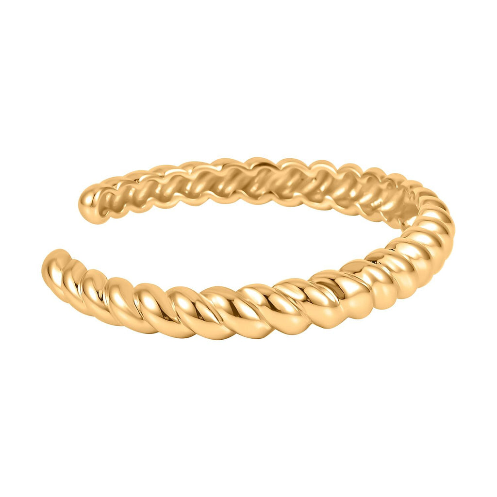 Designer Close Out- 2 Piece Set of Twisted Open Bangle (Size 7.5) and Earrings