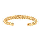 Designer Close Out- 2 Piece Set of Twisted Open Bangle (Size 7.5) and Earrings