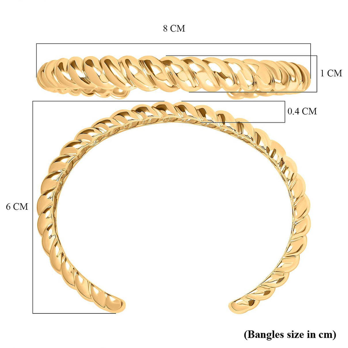 Ever True-2 Piece Set of Twisted Open Bangle (Size 7.5) and Earrings 4169727 4