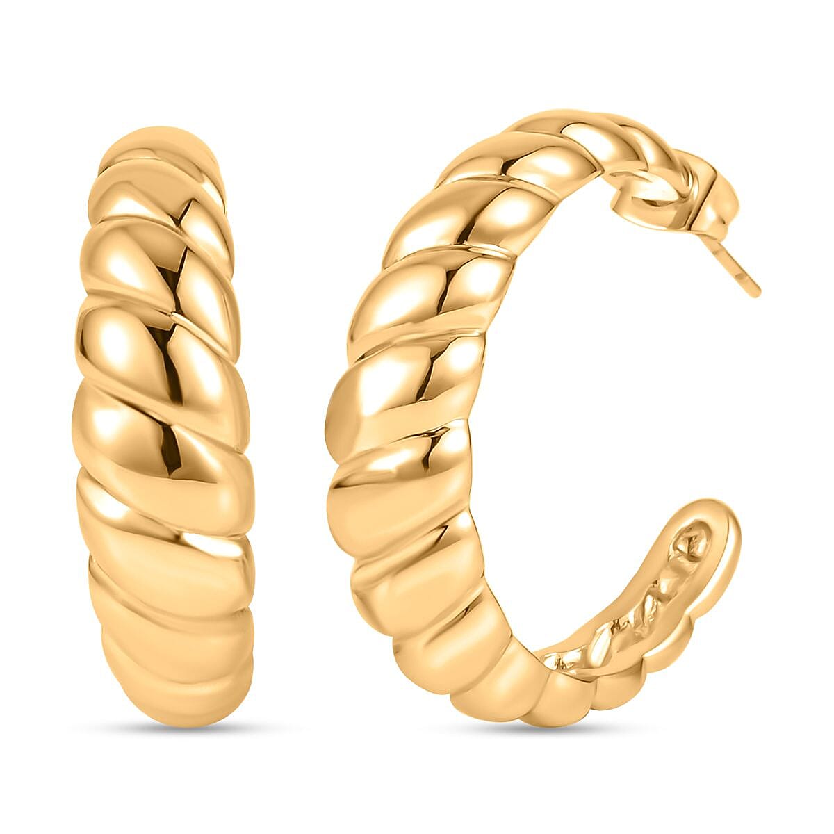 Ever True-2 Piece Set of Twisted Open Bangle (Size 7.5) and Earrings 4169727 5