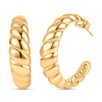 Designer Close Out- 2 Piece Set of Twisted Open Bangle (Size 7.5) and Earrings