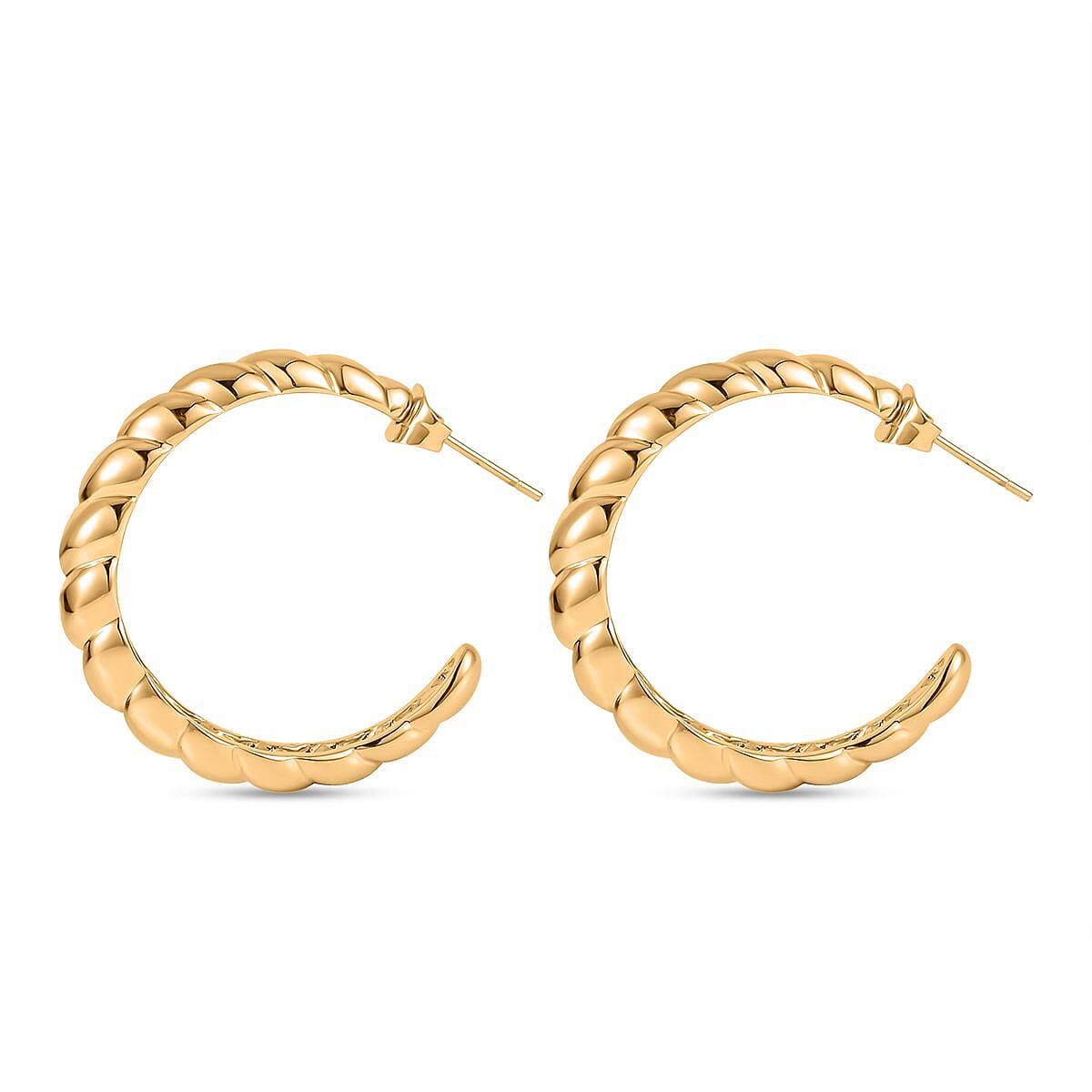 Ever True-2 Piece Set of Twisted Open Bangle (Size 7.5) and Earrings 4169727 6