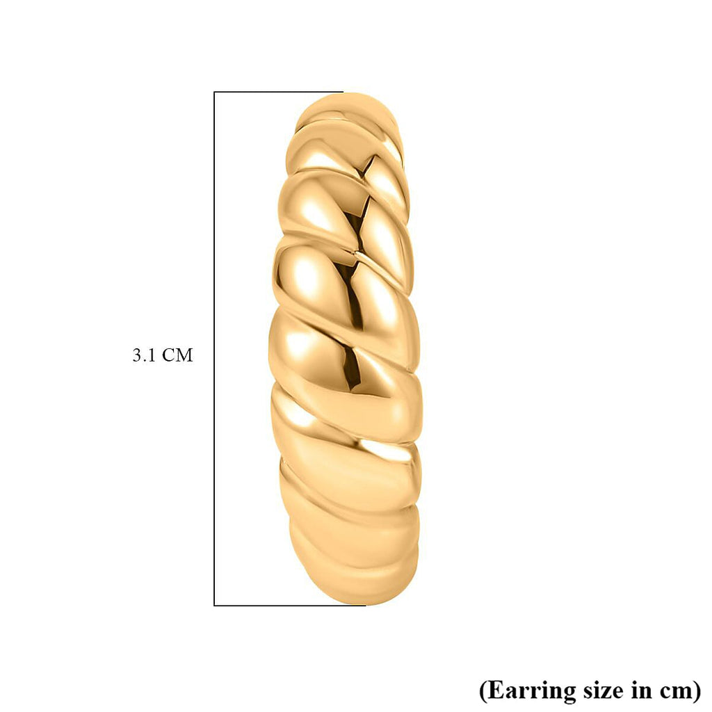 Designer Close Out- 2 Piece Set of Twisted Open Bangle (Size 7.5) and Earrings