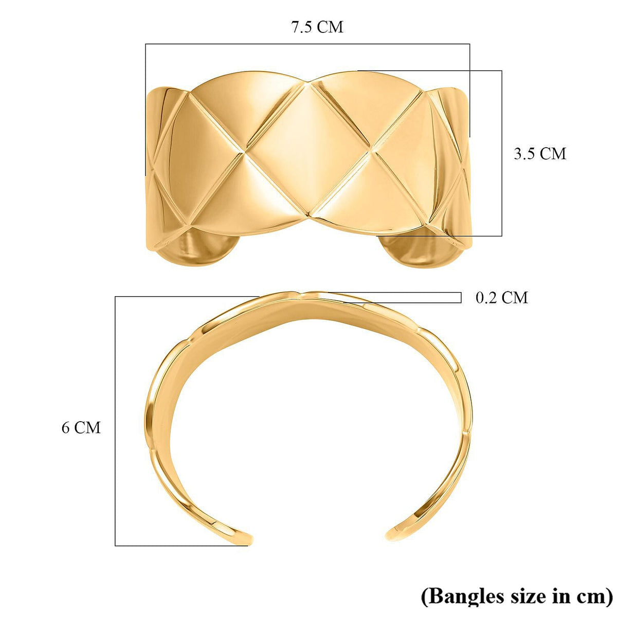 NY Close Out Deal- 2 Piece Designer Inspired Set - Cuff Bangle (Size 7.25) and Earrings 4207363 5
