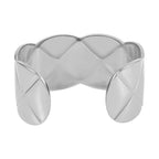 2 Piece Set - Cuff Bangle (Size 7.25) and Earrings in Silver Tone