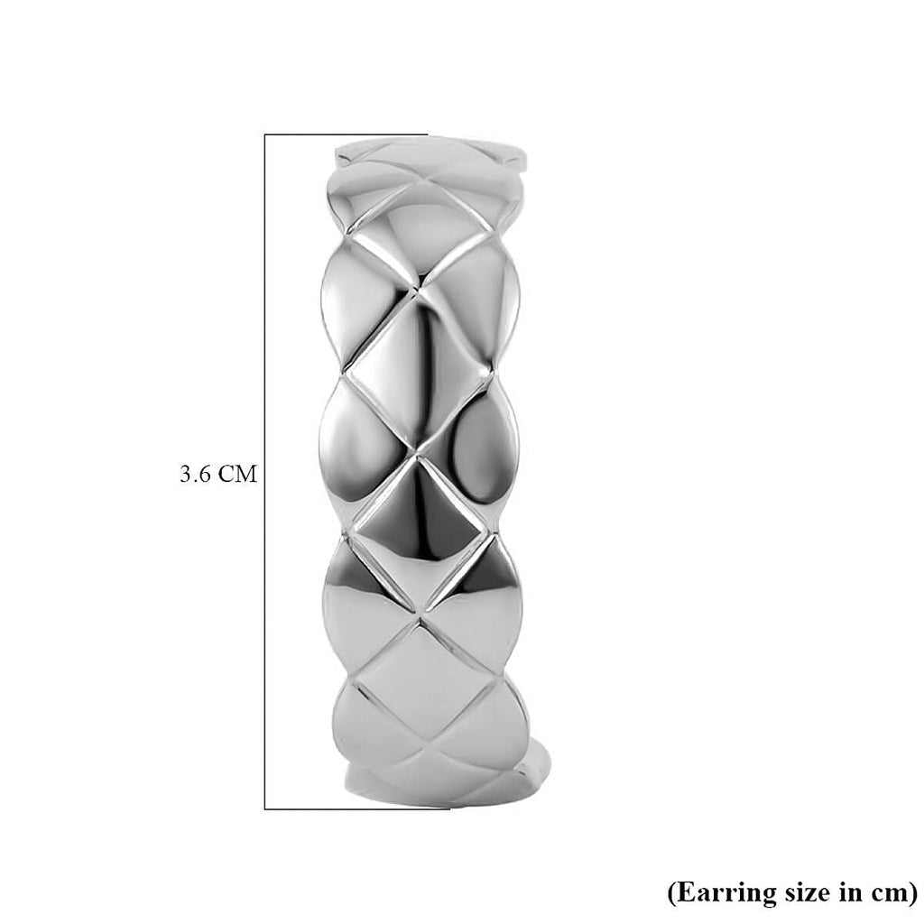 2 Piece Set - Cuff Bangle (Size 7.25) and Earrings in Silver Tone