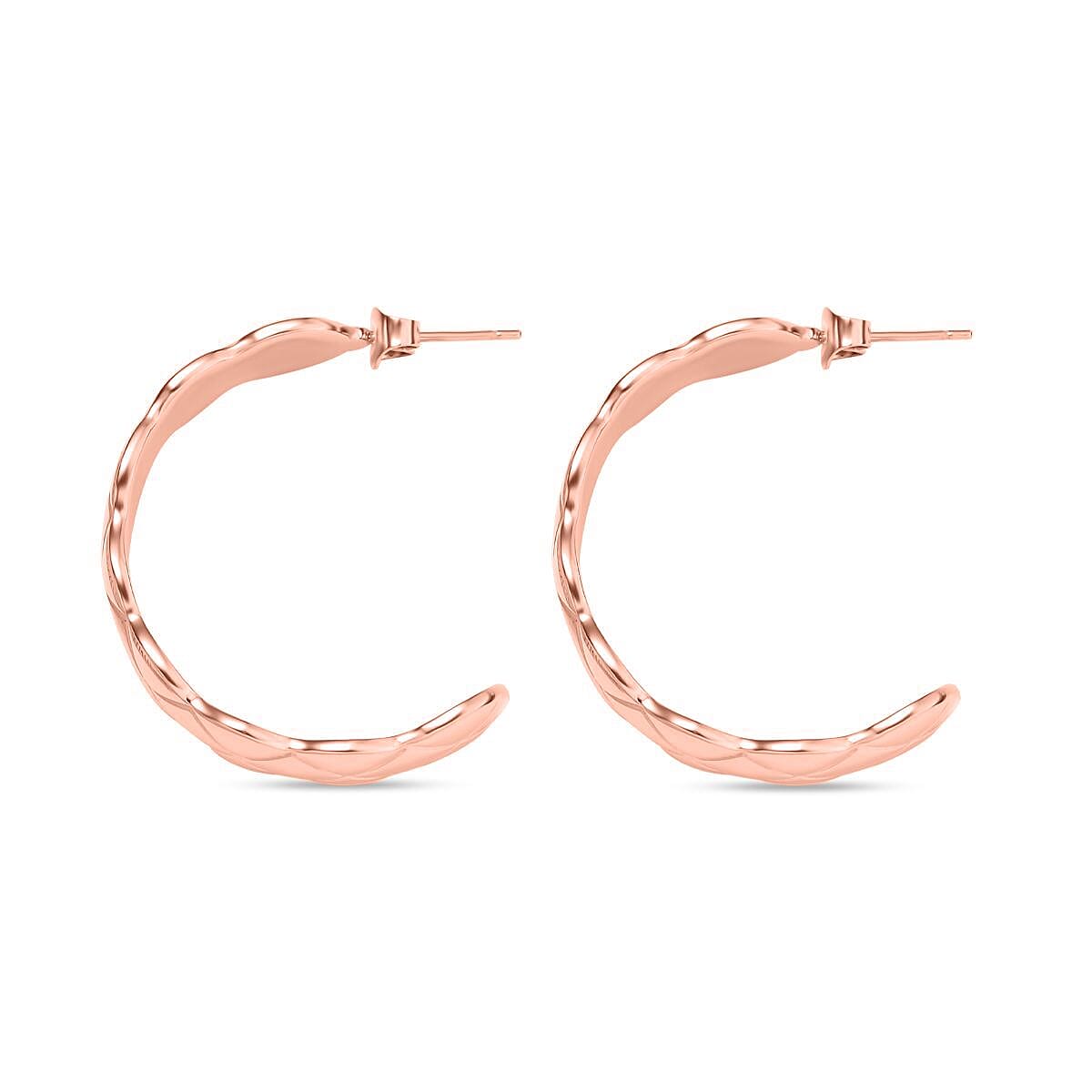2 Piece Set - Cuff Bangle (Size 7.25) and Earrings in Rose Gold Tone 4207392 7