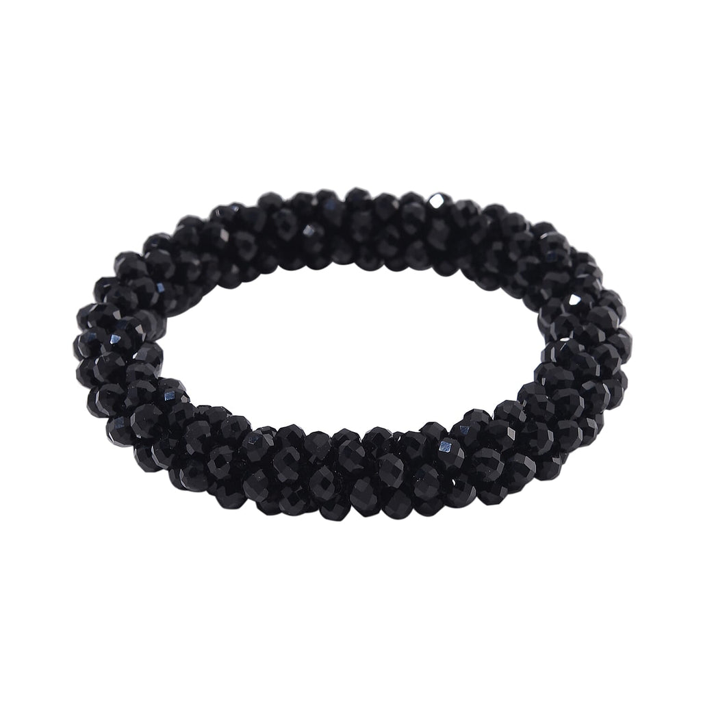 2 Piece Set -  Black  Austrian Crystal Stone Necklace (Size 30) and Bracelet (Size 6.5-7)