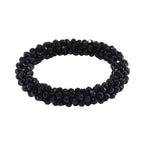 2 Piece Set -  Black  Austrian Crystal Stone Necklace (Size 30) and Bracelet (Size 6.5-7)