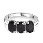 2 Piece Set -  Black Spinel Ring & Pendant with Chain (Size 20) in Rhodium Overlay Sterling Silver  6.30 Ct. Size K