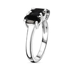 2 Piece Set -  Black Spinel Ring & Pendant with Chain (Size 20) in Rhodium Overlay Sterling Silver  6.30 Ct. Size K