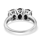 2 Piece Set -  Black Spinel Ring & Pendant with Chain (Size 20) in Rhodium Overlay Sterling Silver  6.30 Ct. Size K