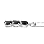 2 Piece Set -  Black Spinel Ring & Pendant with Chain (Size 20) in Rhodium Overlay Sterling Silver  6.30 Ct. Size K