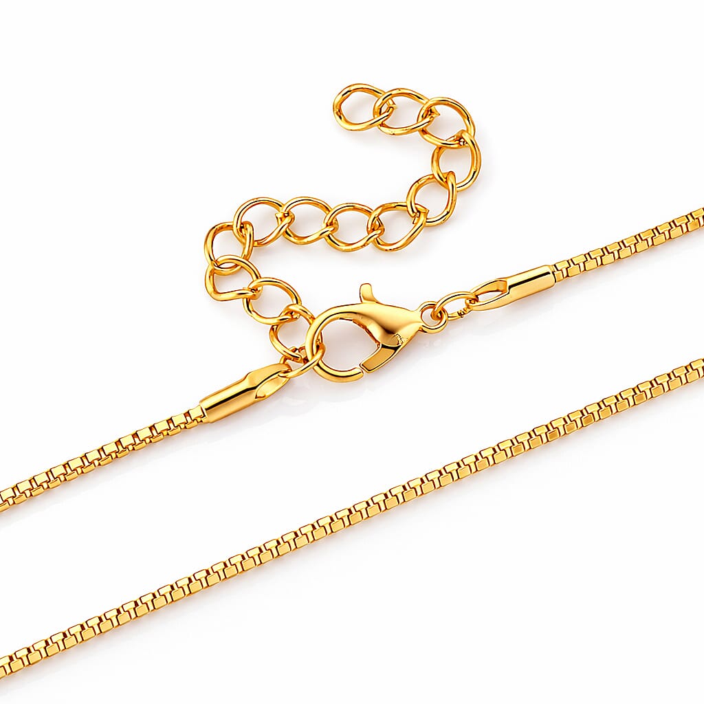 Set of 2 - Blue Crystal Necklace (Size - 20-2 Ext) &amp; Earring with Push Back in Yellow Gold Tone 4444237 7