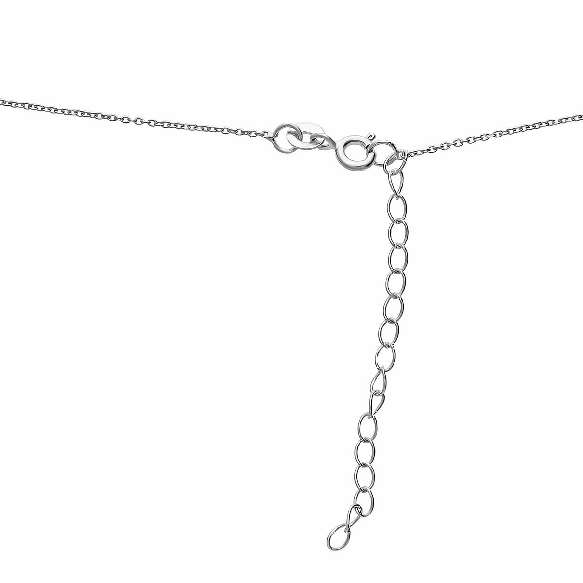 2 Piece Set - D'Joy Blue Diamond Necklace (Size 18-2 Inch Ext) &amp; Push Post Blue Pain Earring in Platinum Overlay Sterling Silver 2.21 Ct, Silver Wt. 14.80 Gms. 4340433 2