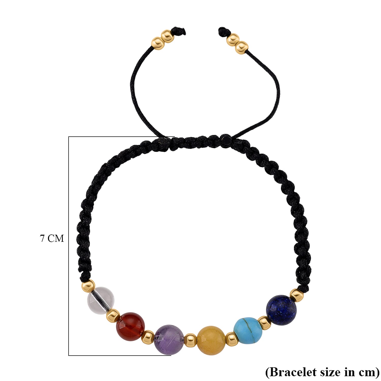 Tucson Find- 2 Piece Set - Framed Multi Gemstone and Seven Chakra Gemstone Bracelet (Size 7.5 Stretchable) 150.00 Ct. V32354789 6