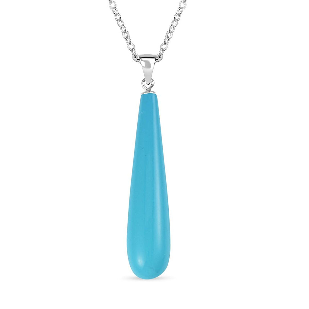 2 Piece Set - Blue Shell Pearl Drop Earring with Hook & Necklace (Size - 20) in Silver Tone 30.00 Ct.