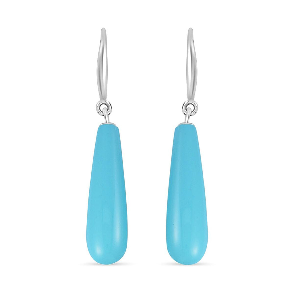 2 Piece Set - Blue Shell Pearl Drop Earring with Hook & Necklace (Size - 20) in Silver Tone 30.00 Ct.