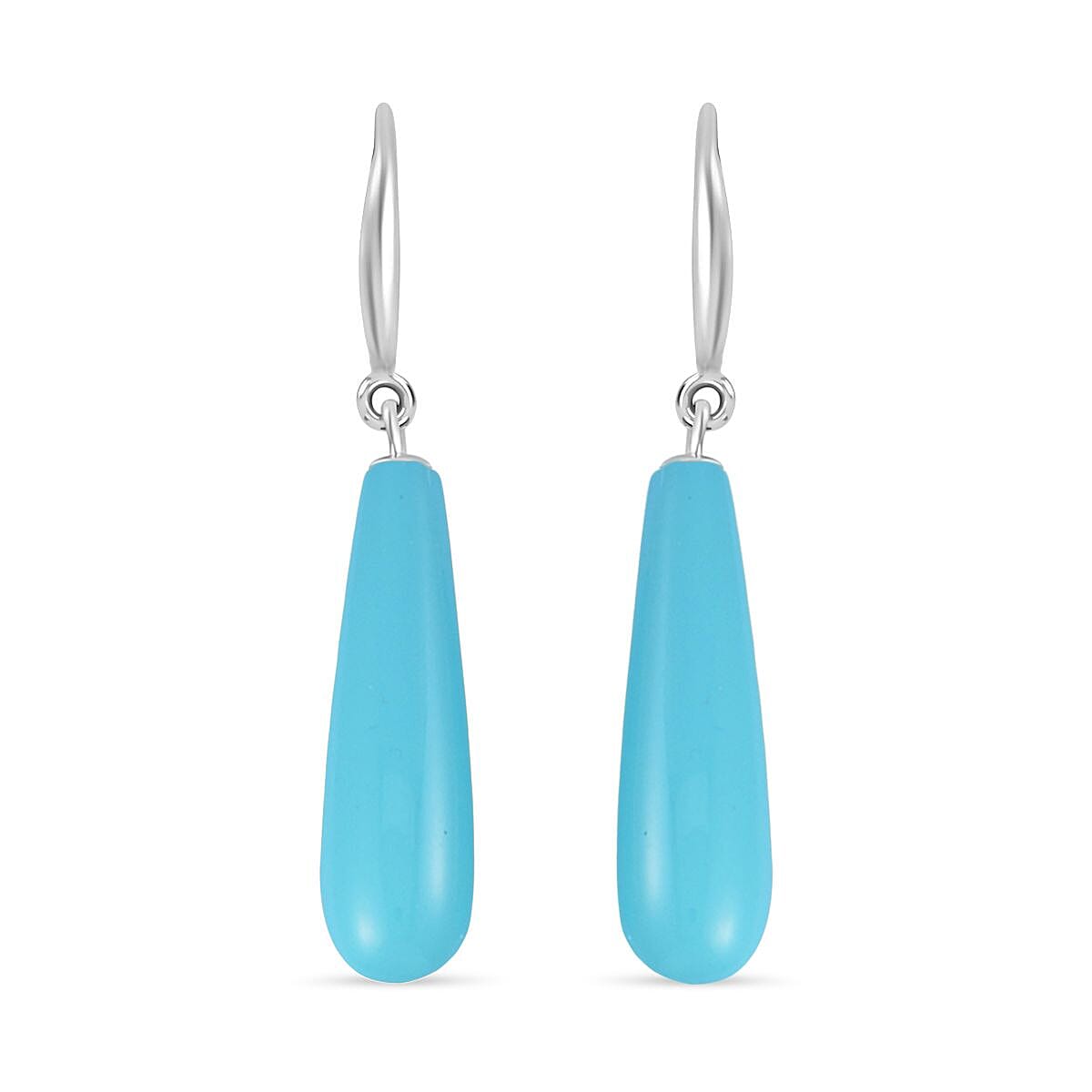 2 Piece Set - Blue Shell Pearl Drop Earring with Hook &amp; Necklace (Size - 20) in Silver Tone 30.00 Ct. V32707224 6