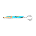 Santa Fe Collection - 2 Piece Set -  Blue Turquoise Pendant and Kokopelli Earring with Plastic Push Back Sterling Silver 12.95 Ct, Silver Wt. 11.50 Gms.