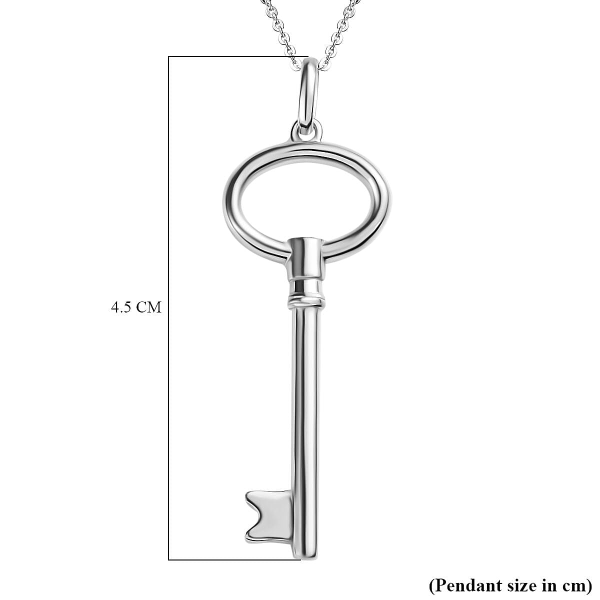 Key Pendant with Chain (Size - 20) in Sterling Silver with Platinum Overlay V32701837 7