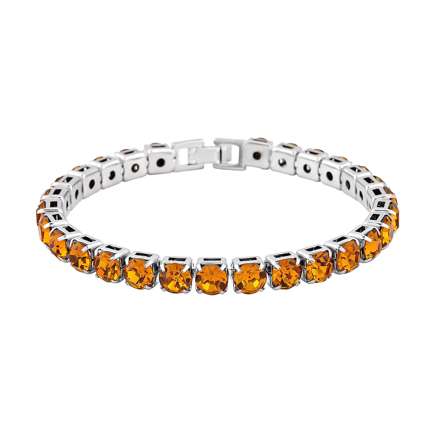 2 Piece Set - Champagne Austrian Crystal Bracelet (Size 7.5 with Bracelet Buddy) 4128244 3